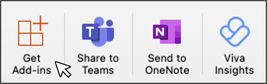 Screenshot des Get-Add-Ins-Buttons in Microsoft Outlook auf macOS
