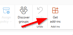 Screenshot des Get-Add-Ins-Buttons in Microsoft Outlook im Web