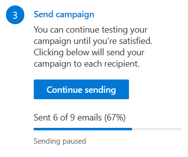 Screenshot einer pausierten Kampagne