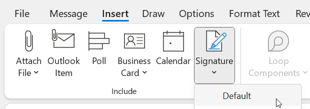 Signaturen manuell in Nachrichten in klassischem Outlook auf dem Desktop einfügen