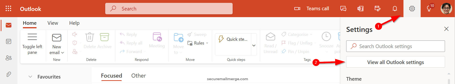 Zugriff auf die Outlook-Einstellungen im Neuen Outlook und im Web - outlook.office.com