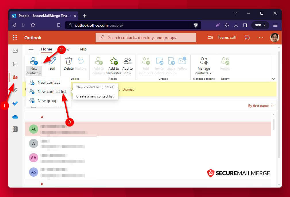 Schnelle Schritte zur Einrichtung einer Outlook-Kontaktgruppe in neuem Outlook
