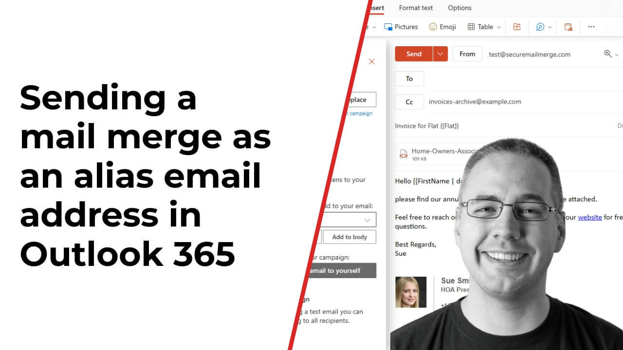 Wie man eine Mail-Merge-Kampagne mit einem E-Mail-Alias in Microsoft 365 sendet