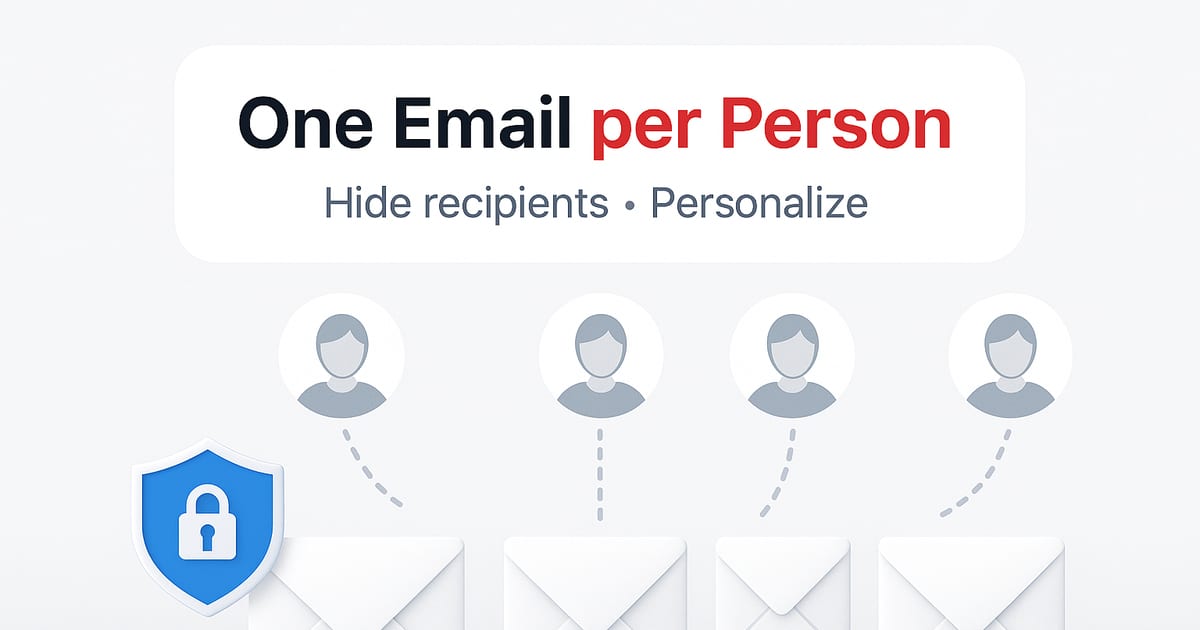 Mass Email einzeln in Outlook senden (Empfänger verbergen)