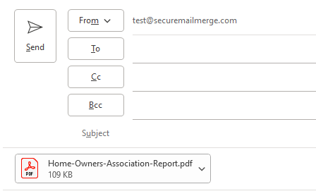 Ein Anhang, der einer E-Mail-Vorlage hinzugefügt wurde