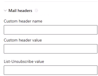 Die Gruppe Mail headers