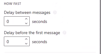 Die Untergruppe How fast, mit beiden Verzögerungseinstellungen