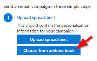 Button zum Wechseln in den Adressbuchmodus