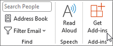 Screenshot of Get-Add-Ins Button in Microsoft Outlook