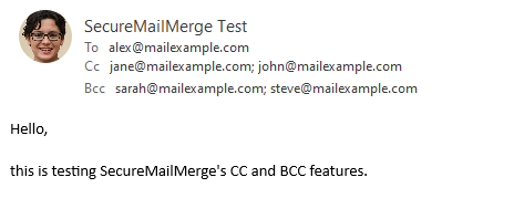 Hinzufügen von CC- oder BCC-Empfängern zu einem Mail-Merge