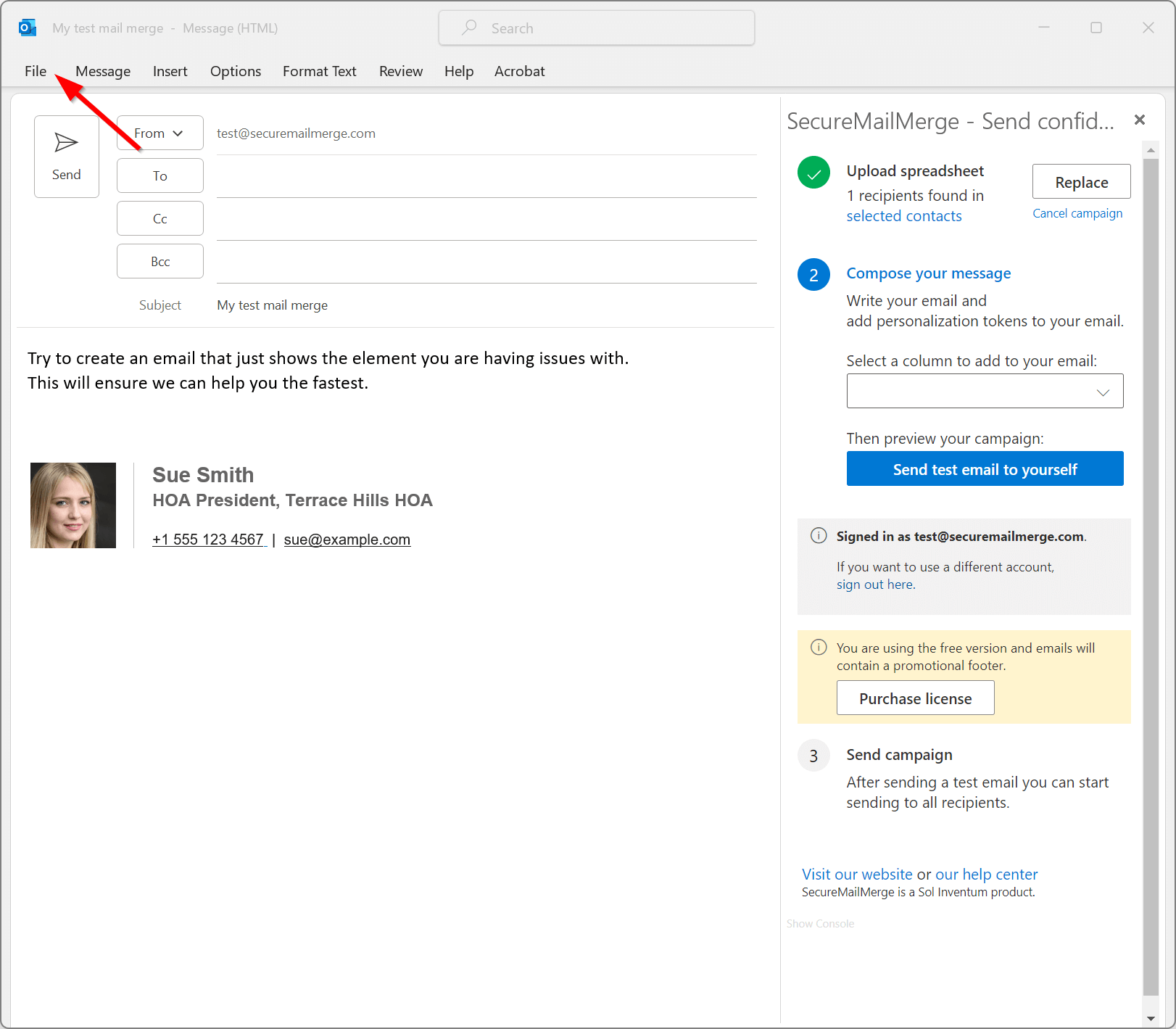 Starte eine neue E-Mail
